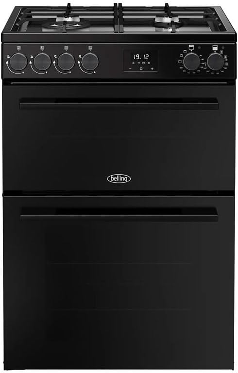 Doppelbackofen Gas-Elektro-Herd 99L 60cm Schwarz