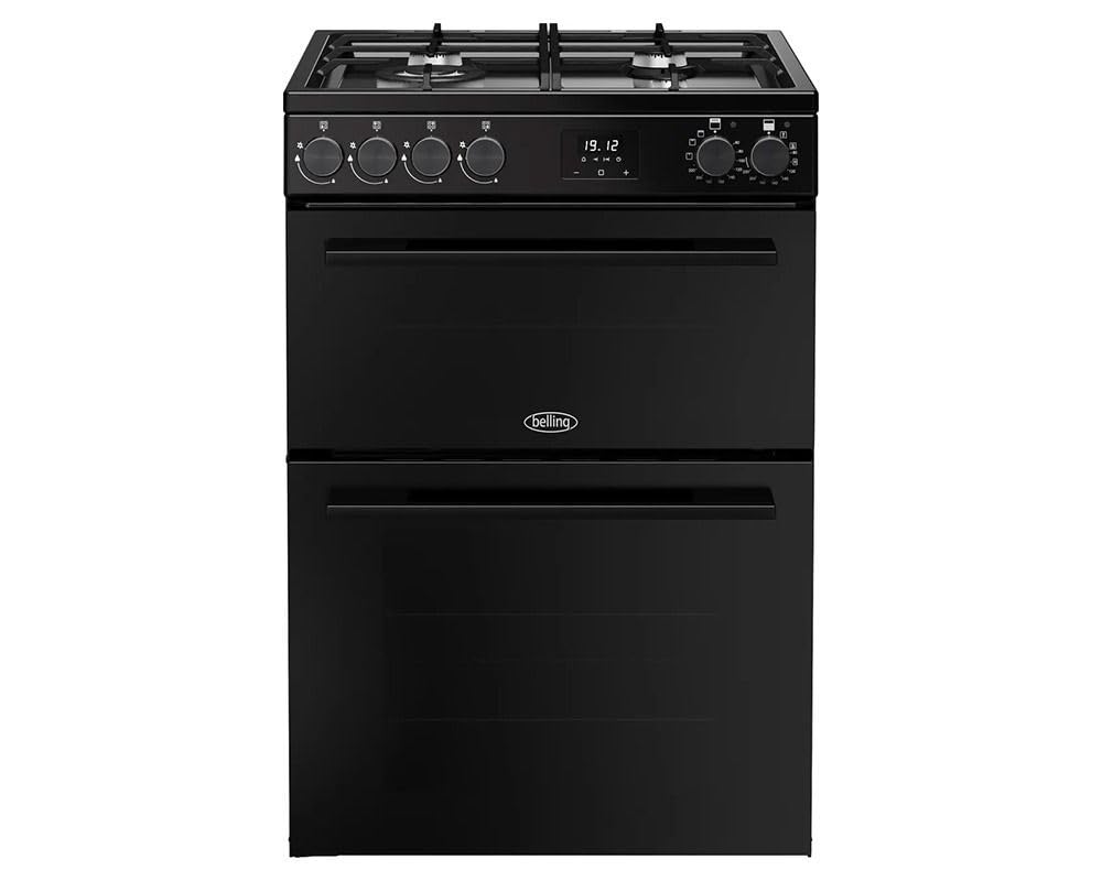 Doppelbackofen Gas-Elektro-Herd 99L 60cm Schwarz