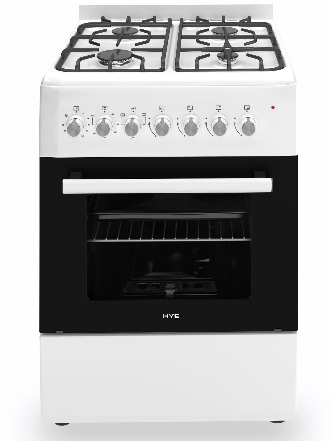 Elektroherd 62L Backofen 4 Kochplatten Freistehend 60cm Mattschwarz