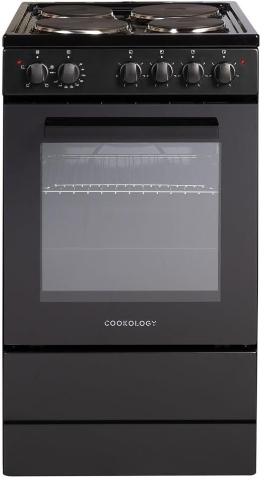 Freistehender Elektroherd 62L 50cm Schwarz