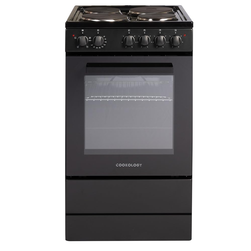 Freistehender Elektroherd 62L 50cm Schwarz