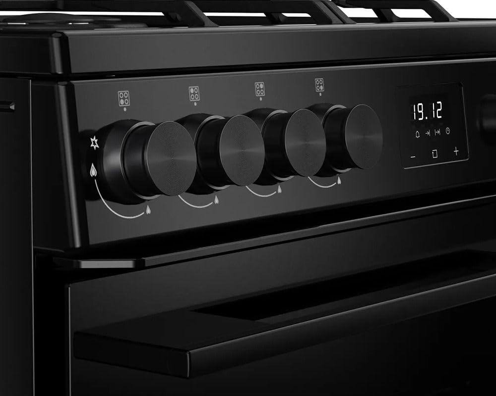 Doppelbackofen Gas-Elektro-Herd 99L 60cm Schwarz