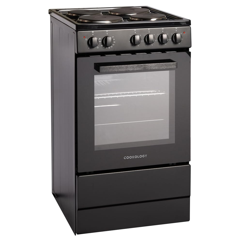 Freistehender Elektroherd 62L 50cm Schwarz