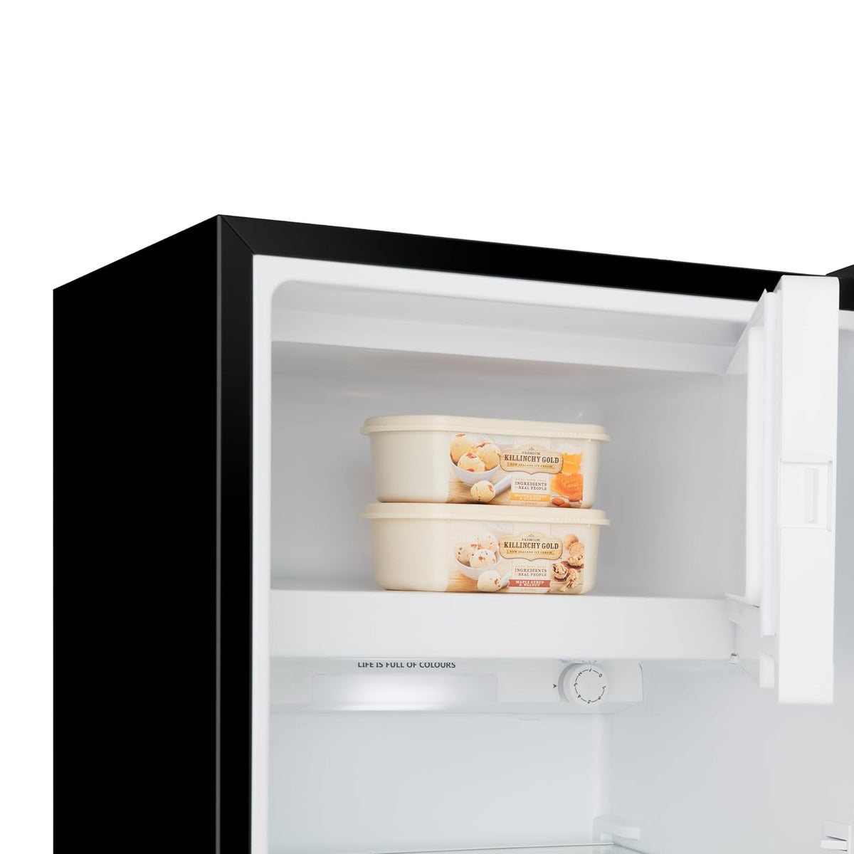 Freistehender Kühlschrank 165L 128cm Automatische Abtauung Weinregal Schwarz