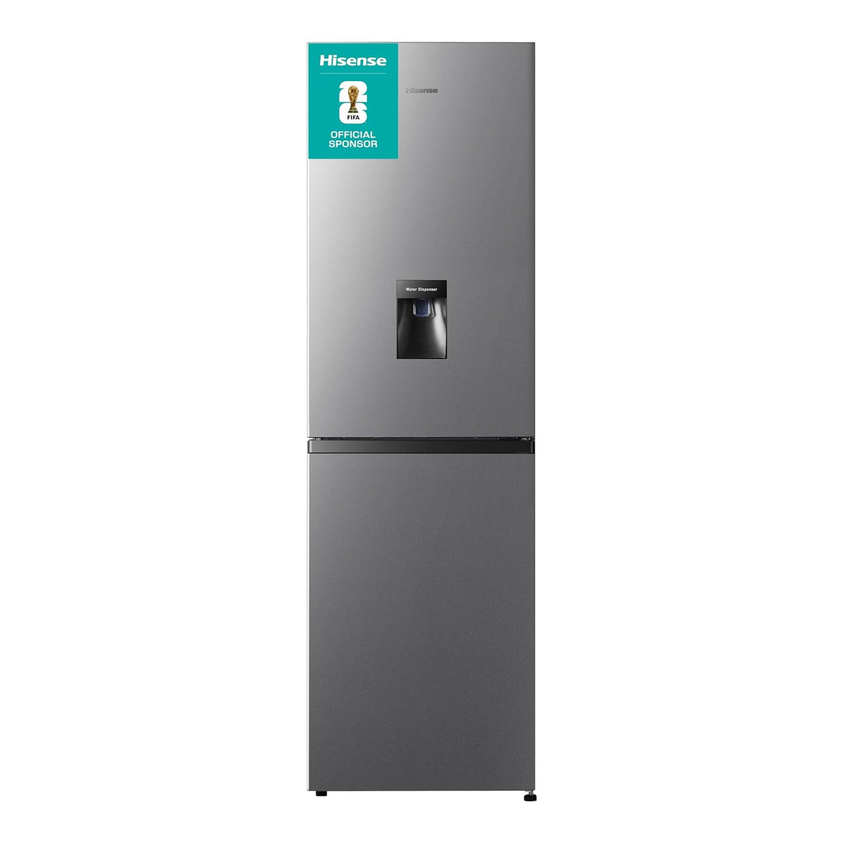 Freistehende Kühl-Gefrierkombination 256L Total No Frost Wasserspender Silber