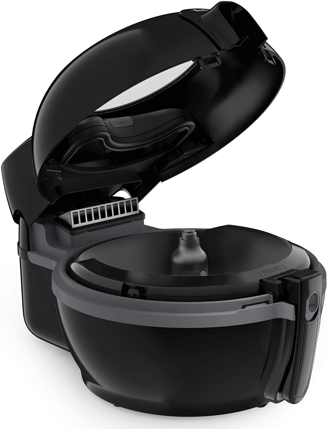 Heißluftfritteuse 1,2kg Fassungsvermögen 1550W 6 Personen Wenig Öl Automatischer Rührarm Schwarz