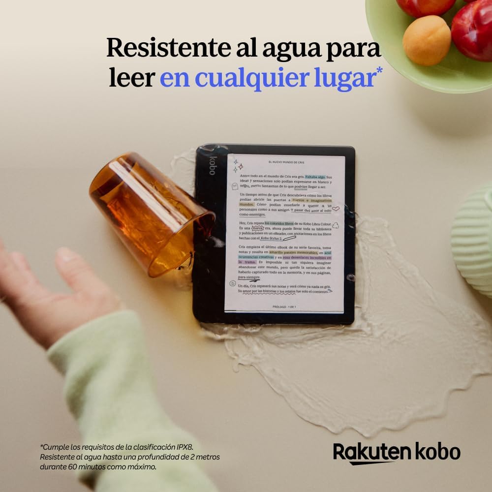 Kobo Libra Color | eReader | 7 Zoll blendfreie Farbe E Ink Kaleido™ 3 Display | Dunkelmodus-Option | Hörbücher | wasserdicht | Schwarz