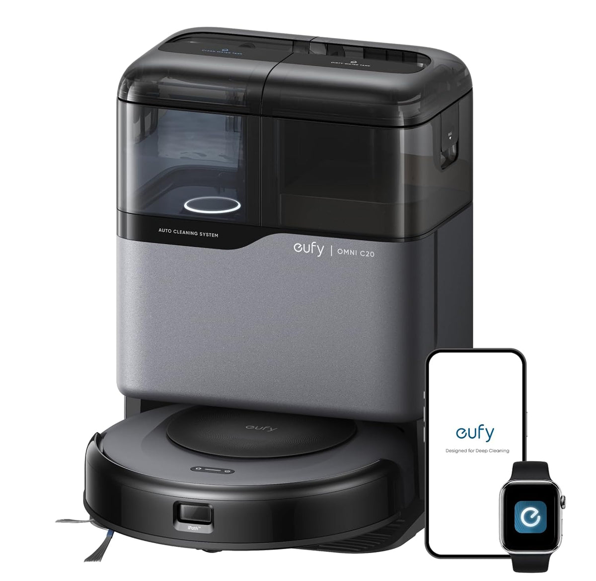 Saugroboter Mit Wischfunktion 7000Pa Saugkraft Ultraflach Schwarz