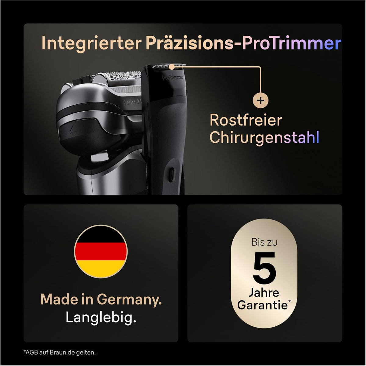 Braun Rasierer Herren Elektrisch Series 9 Pro+, 9677cce, Silber