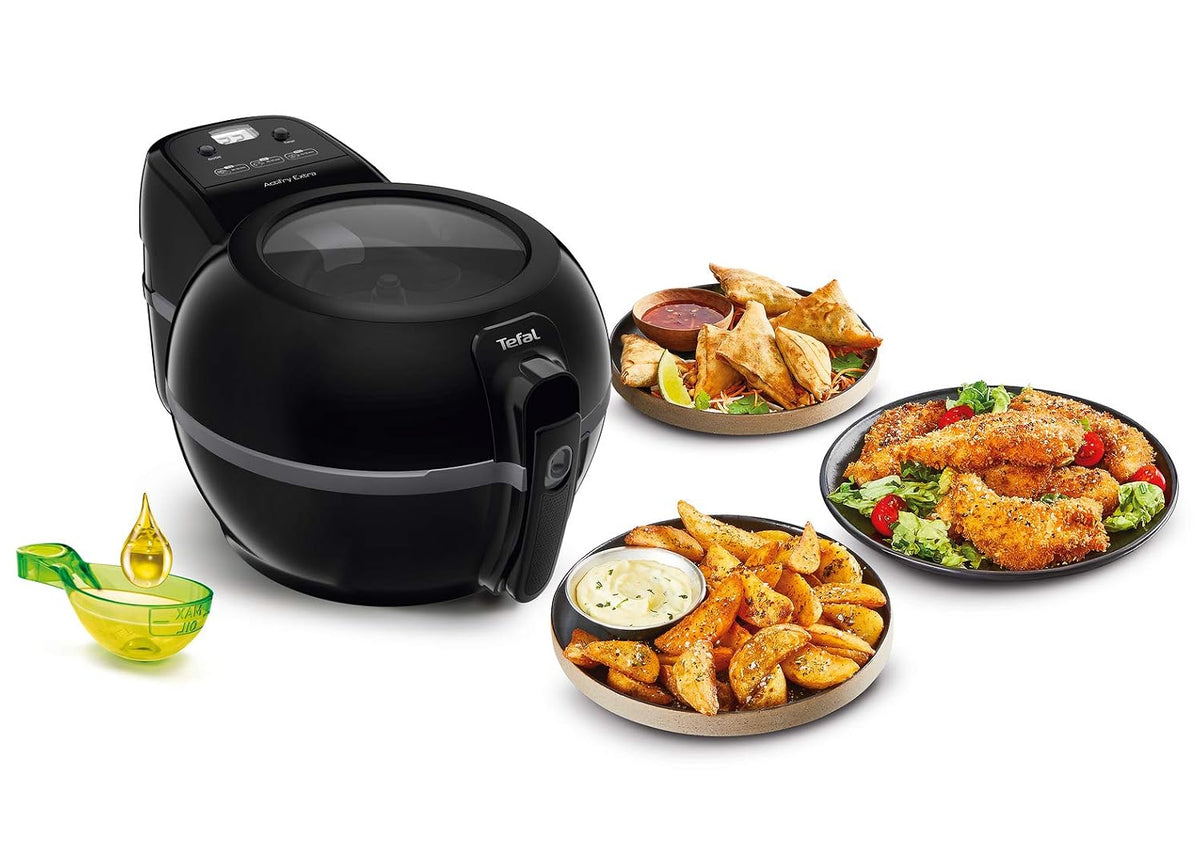 Heißluftfritteuse 1,2kg Fassungsvermögen 1550W 6 Personen Wenig Öl Automatischer Rührarm Schwarz