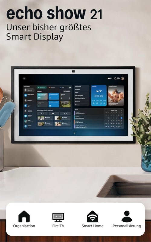 Amazon Echo Show 21 (neueste generation) | Beeindruckendes 21-Zoll-Smart-Display mit integriertem Fire TV, kraftvollem Klang, immersivem HD-Streaming, mit Alexa+ Early Access