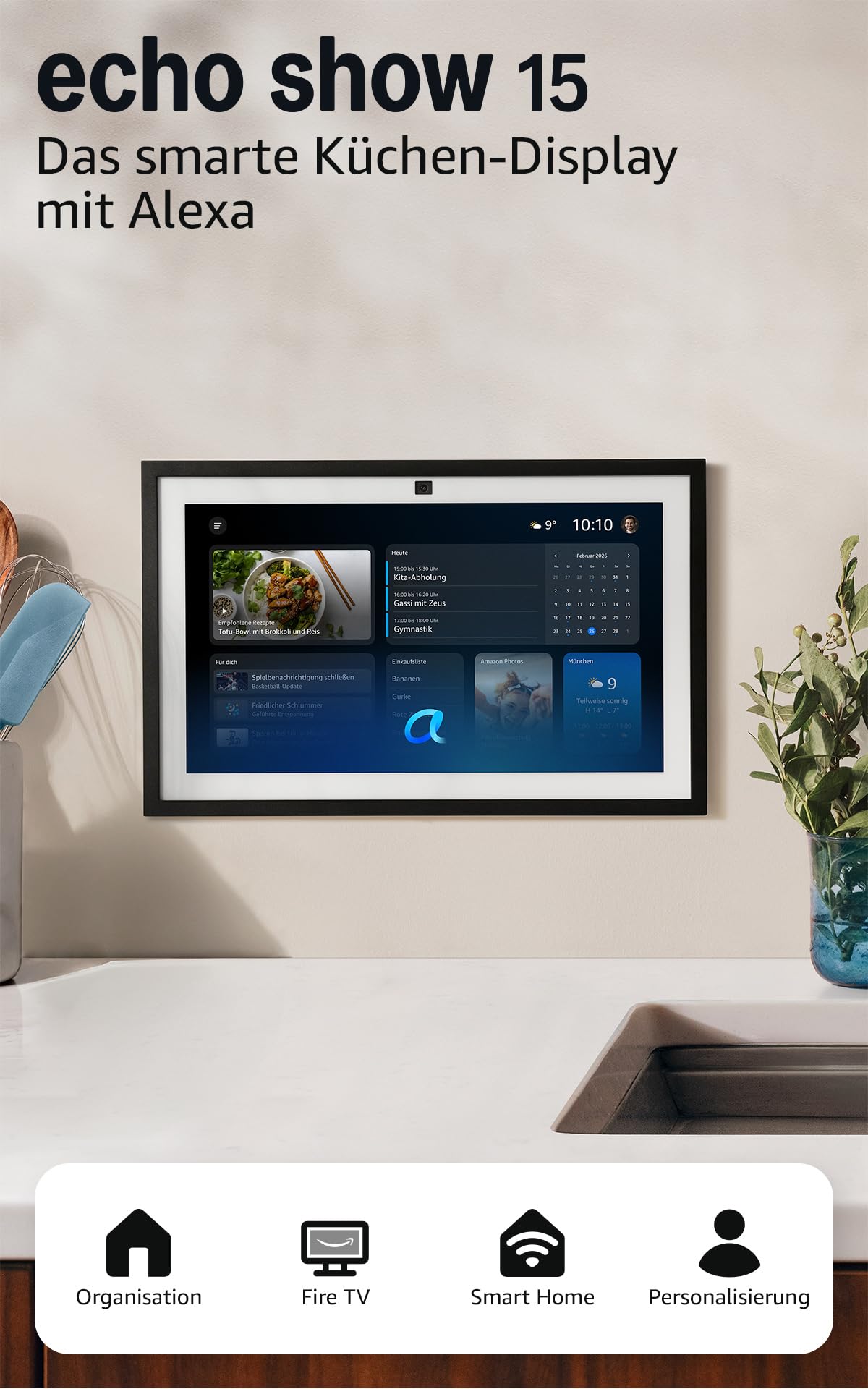 Amazon Echo Show 21 (neueste generation) | Beeindruckendes 21-Zoll-Smart-Display mit integriertem Fire TV, kraftvollem Klang, immersivem HD-Streaming, mit Alexa+ Early Access