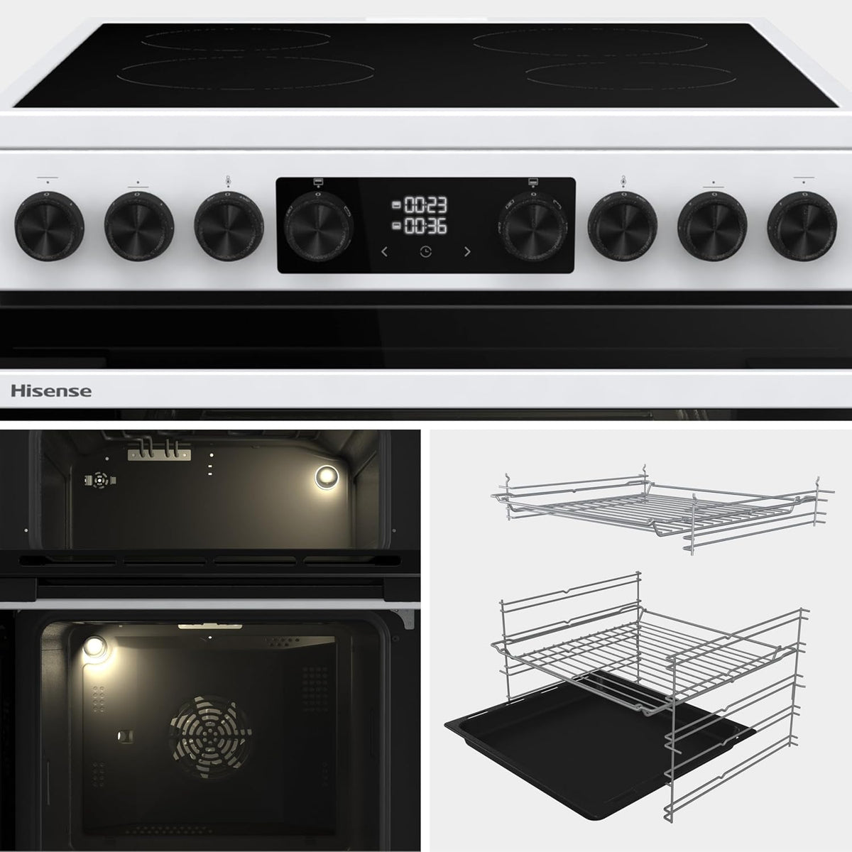 Freistehender Elektroherd 130L 60cm Weiß