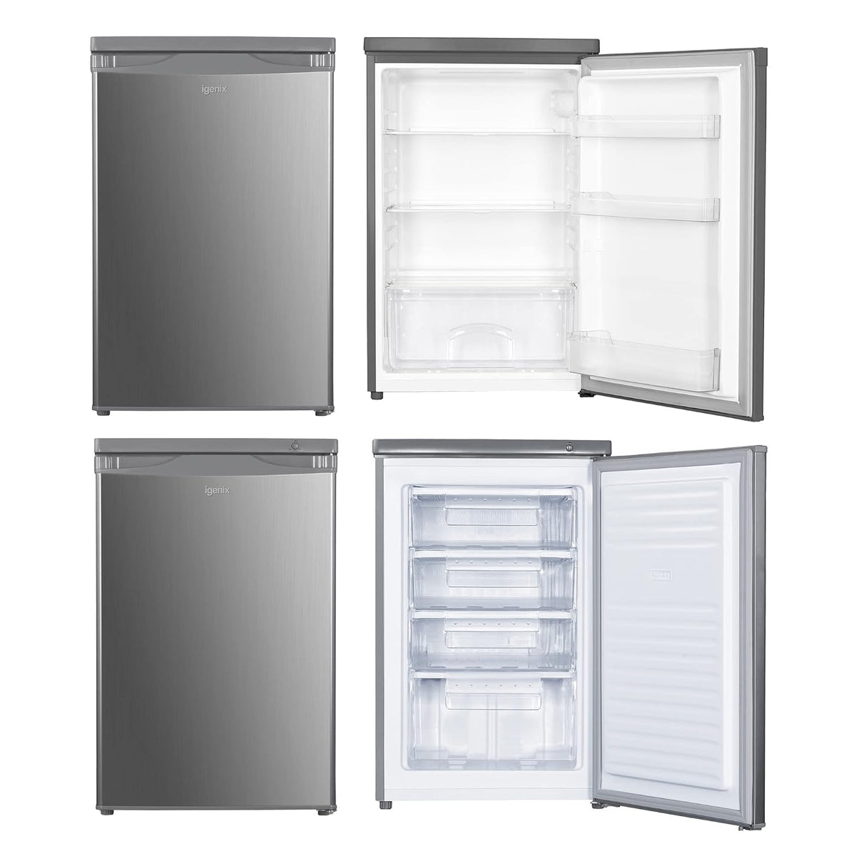 Freistehendes Unterbau-Set Kühlschrank Und Gefrierschrank 136L 91L 55cm Inox