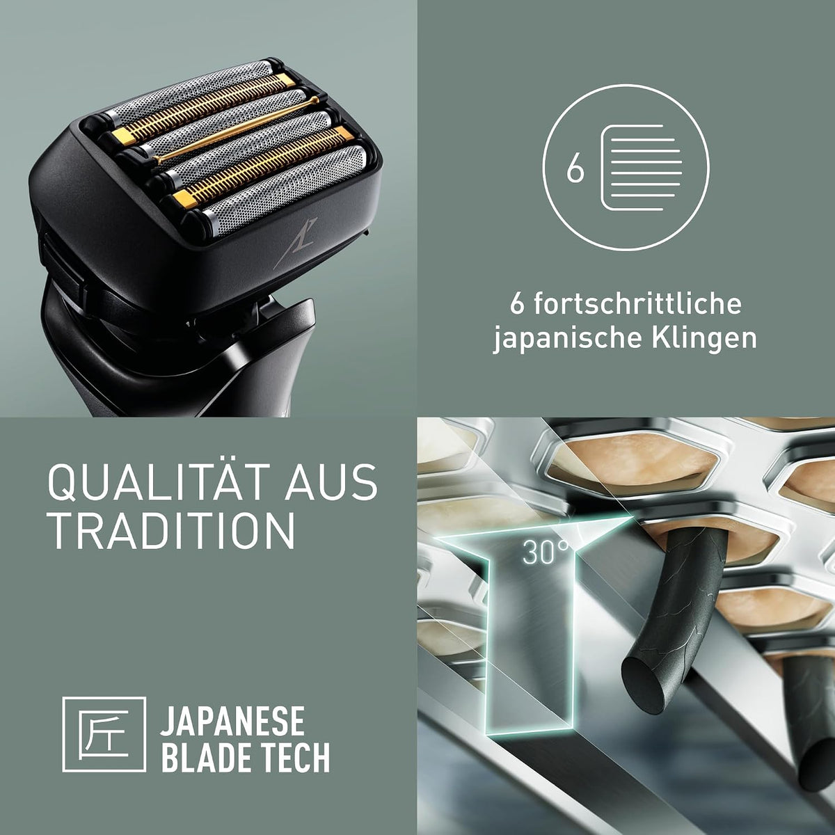 Panasonic Series 900+ ES-LS9A-K803 6-Klingen Nass- & Trockenrasierer für Männer, Elektrorasierer mit Bartdichtensensor und automatischem Reinigungs- und Ladesystem