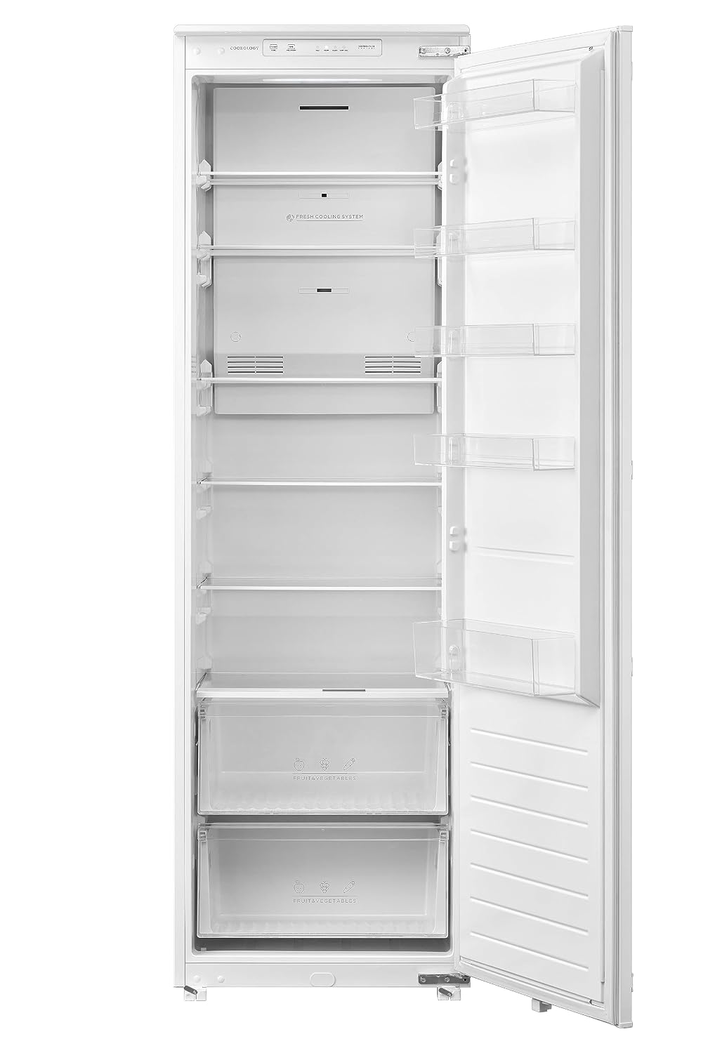 Einbau-Vollraumkühlschrank 304L Einstellbarer Thermostat Weiß Wechselbarer Türanschlag