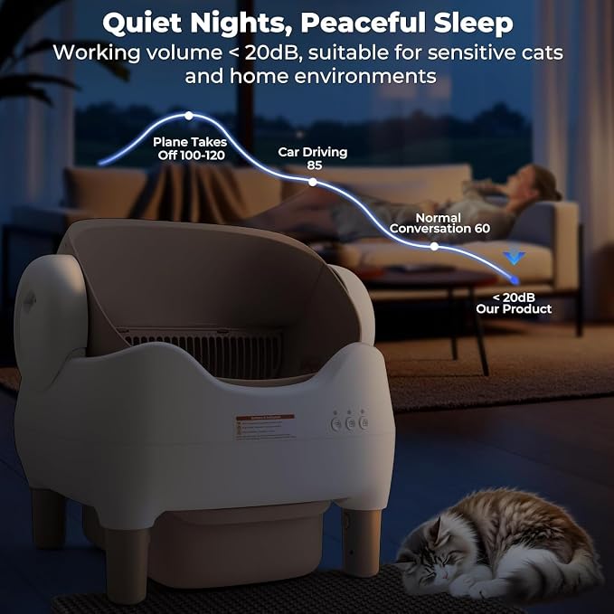 ECO PET SUPPLY Selbstreinigende automatische Katzentoilette mit App-Steuerung - Braun