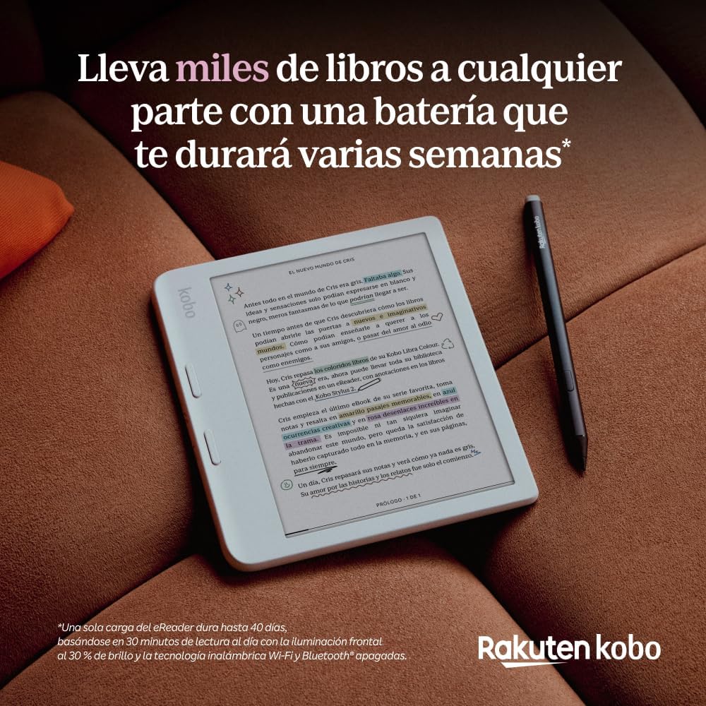 Kobo Libra Color | eReader | 7 Zoll blendfreie Farbe E Ink Kaleido™ 3 Display | Dunkelmodus-Option | Hörbücher | wasserdicht | Schwarz
