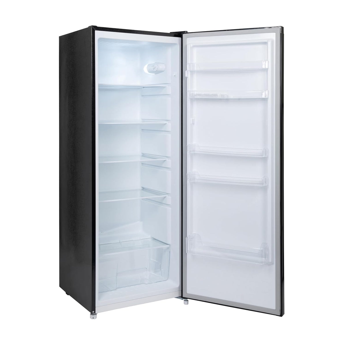 Freistehender Vollraumkühlschrank 241L 144cm Wechselbarer Türanschlag Fleckenresistente Oberfläche Schwarz