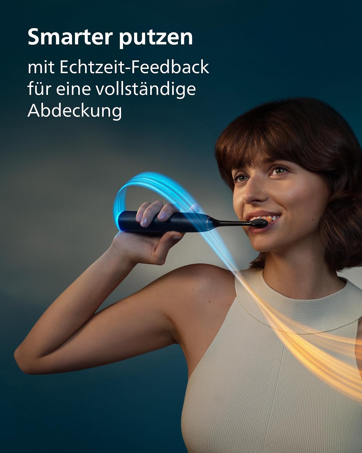 Philips Sonicare Next-Generation DiamondClean 9900 Prestige elektrische Zahnbürste - intelligentes Feedback zur Putzabdeckung, intelligente Andruckkontrolle, 24 Einstellungen, Quarzschwarz, HX9813/92