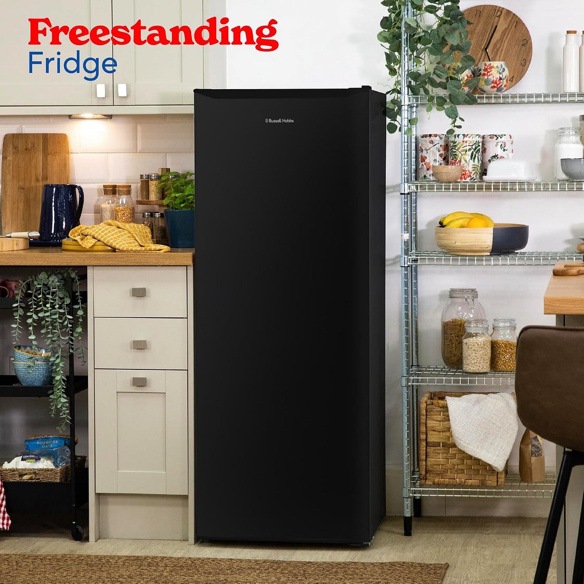 Freistehender Vollraumkühlschrank 242L 55cm 143cm Schwarz