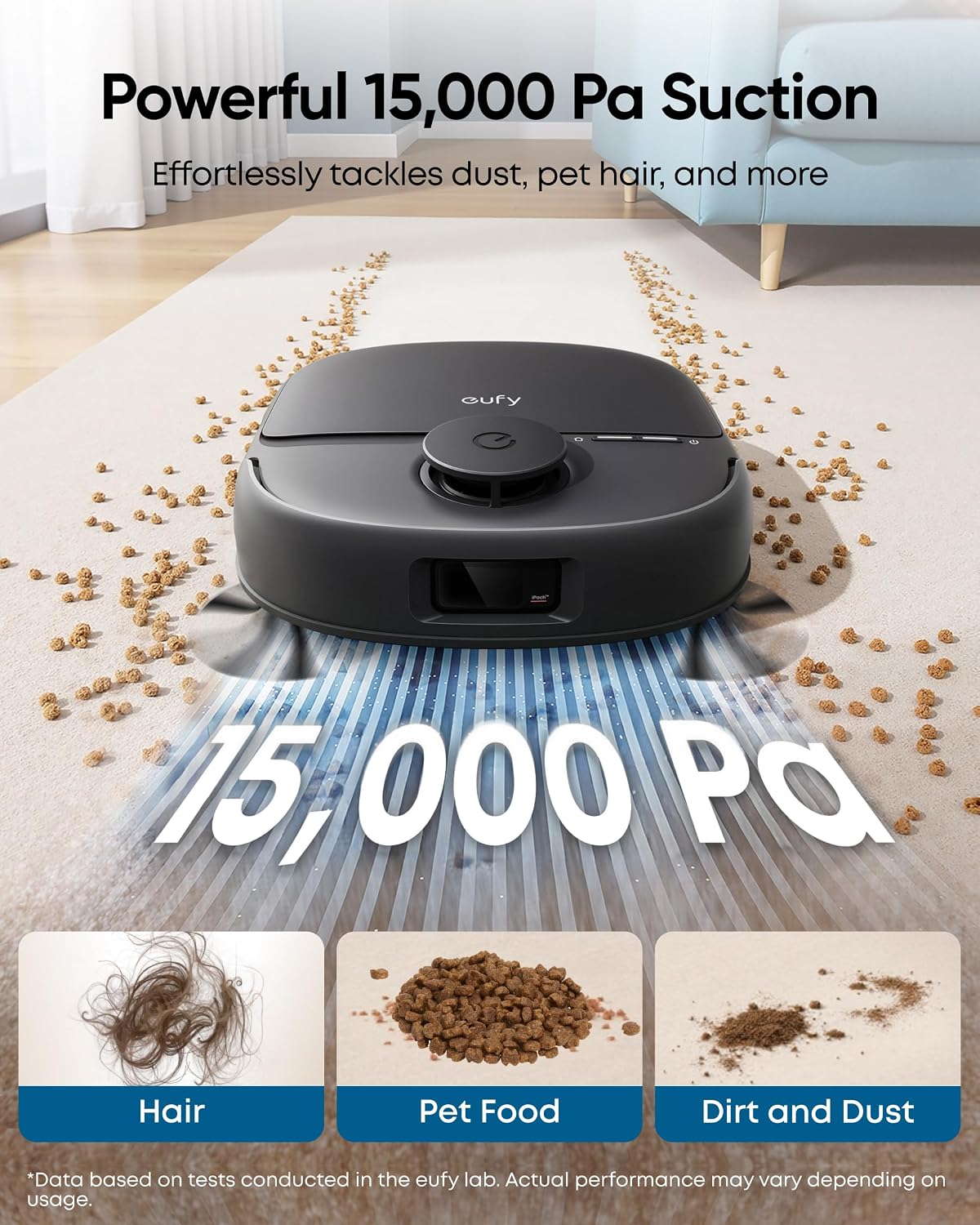 Saug- Und Wischroboter 15000Pa Saugkraft Selbstreinigende Wischwalze Schwarz