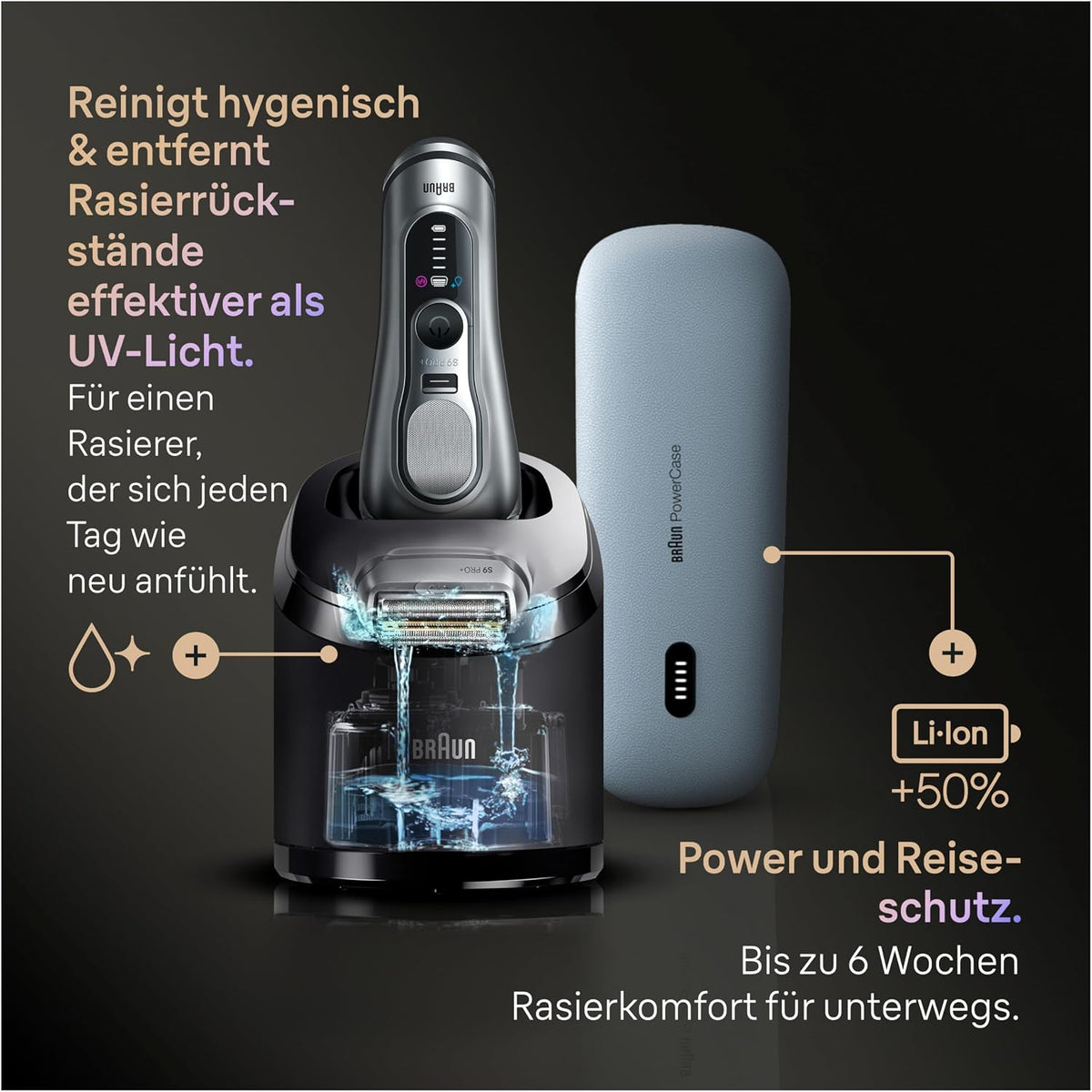Braun Rasierer Herren Elektrisch Series 9 Pro+, 9677cce, Silber