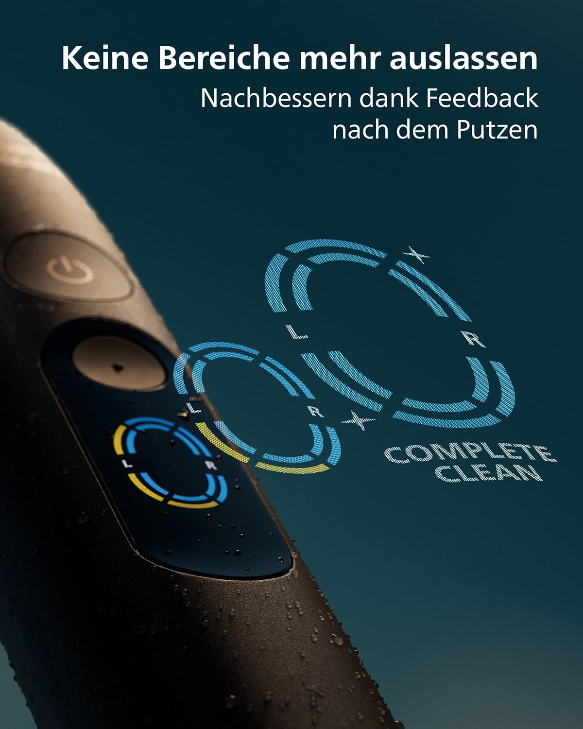 Philips Sonicare Next-Generation DiamondClean 9900 Prestige elektrische Zahnbürste - intelligentes Feedback zur Putzabdeckung, intelligente Andruckkontrolle, 24 Einstellungen, Quarzschwarz, HX9813/92