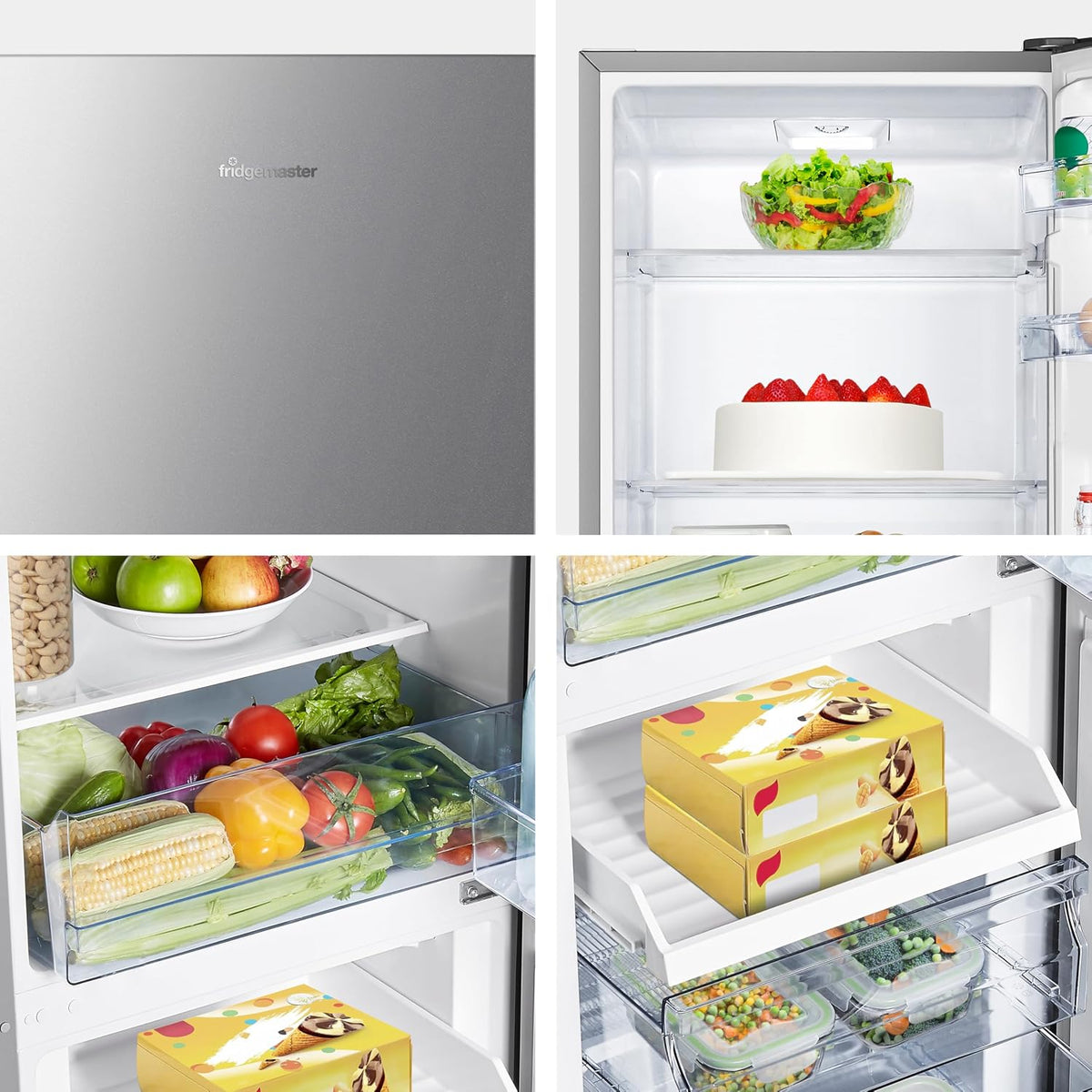 Freistehende Kühl-Gefrierkombination 252L 50/50 No Frost LED Silber