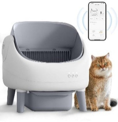 ECO PET SUPPLY Selbstreinigende automatische Katzentoilette mit App-Steuerung - Weiß