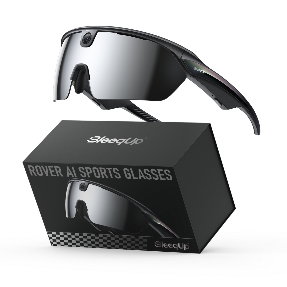 BleeqUp Rover KI-Sportbrille mit Kamera - Schwarz Zeiss 64GB - Silber