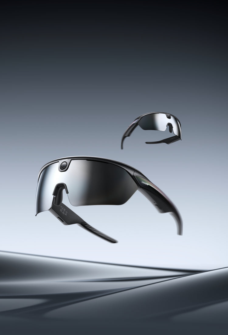 BleeqUp Rover KI-Sportbrille mit Kamera - Schwarz Zeiss 64GB - Silber